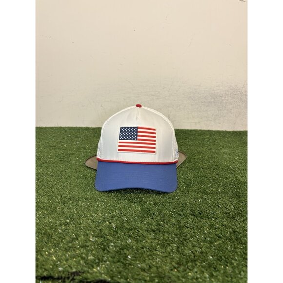 Alter Ego Running hat cap snap back white blue coaster USA breathable mesh 4 - Picture 1 of 7